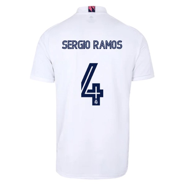 Camiseta Real Madrid 1ª NO.4 Sergio Ramos 2020-2021 Blanco